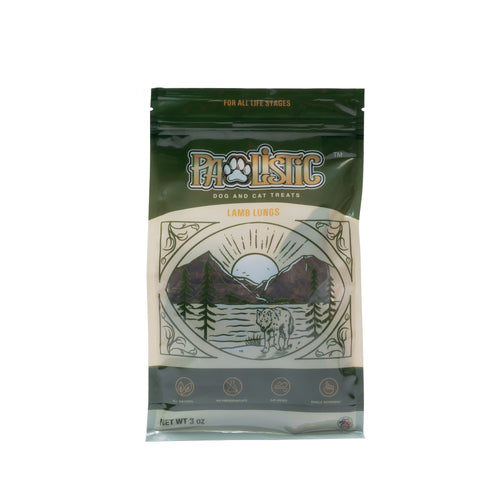 Pawlistic Lamb Lung Treats for Dogs & Cats - 3oz - Single Ingredient, Grass-Fed, High Protein, Low Fat, Supports Strong Immune System