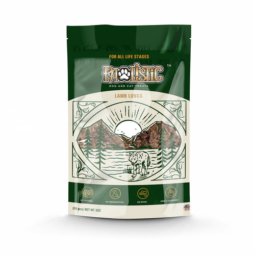 Pawlistic Lamb Lung Treats for Dogs & Cats - 3oz - Single Ingredient, Grass-Fed, High Protein, Low Fat, Supports Strong Immune System