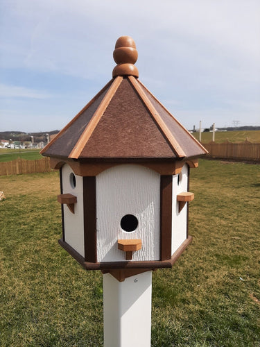 Extra Large Amish-Made Poly Birdhouse with 6 Nesting Compartments – Weatherproof Outdoor Birdhouse
