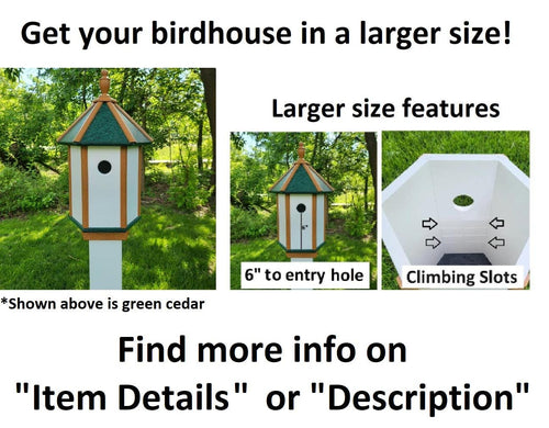 Handcrafted Amish Poly Birdhouse – 1 Hole Bird House, Weather-Resistant Design