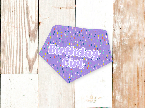 Birthday Girl Lavender Dog Bandana