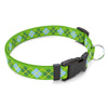 Personalized Lime Argyle Dog Collar