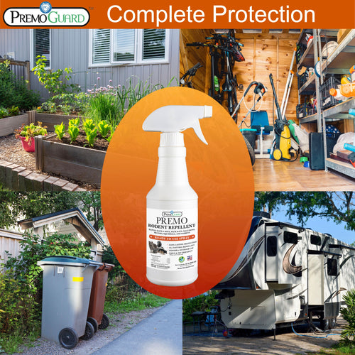 Rodent Repellent Spray - 32 oz | Plant Based Natural Non-Toxic | Premo Guard