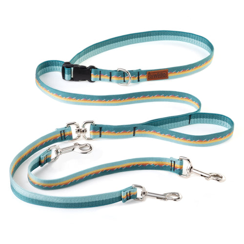 Dog Coupler Leash for Two Dogs, Belted, 3/4'' Width