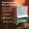 RentACoop Metal Trough Feeder with Lid - 25lb Capacity