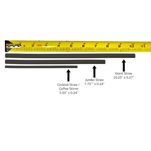 Wrapped 7.75'' x 0.24'' Compostable Black Jumbo Drinking Straws - 2,500 Count