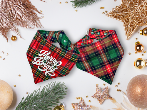 Merry and Bright Reversible Dog Bandana
