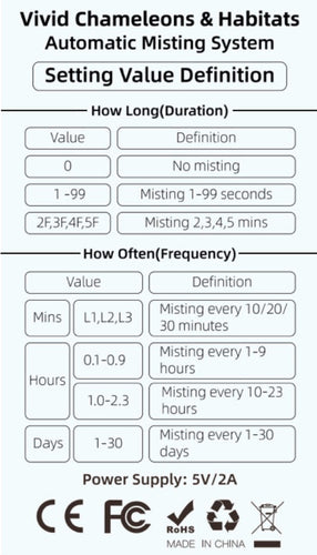 Misting System with Built-in Timer