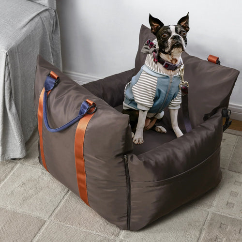 Multifunction Dog Car seat Luxury Dog Travel Bed Outdoor Pet Carrier bags Booster Seat with Safety dog Leash in side