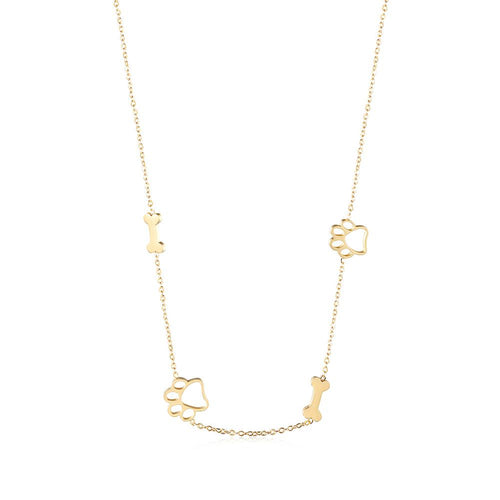 Puppy Paw and Bone Necklace