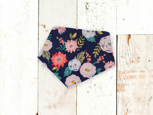 Navy Floral Dog Bandana