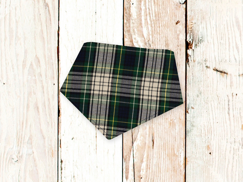 Navy/Green Plaid Dog Bandana