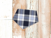 Navy/White Plaid FLANNEL Dog Bandana