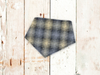 Neutral Grey Plaid FLANNEL Dog Bandana