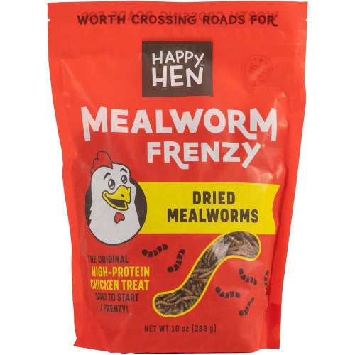 Happy Hen Mealworm Frenzy Poultry Treat Dried Mealworms 10 oz. 2-Pack
