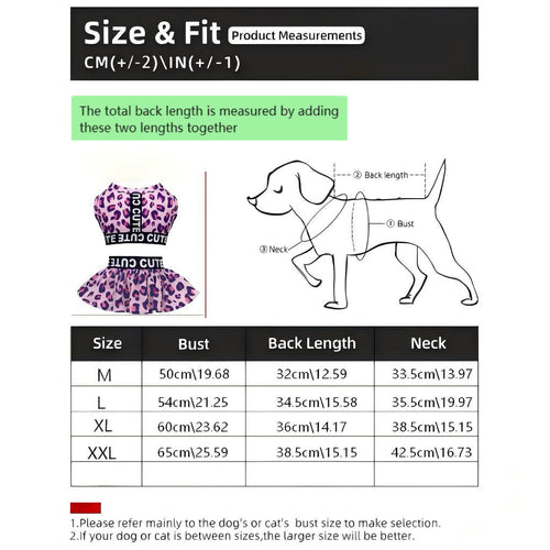 Purple Leopard 2-Piece GYM Dog Dress Set