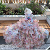 Pastel Floral Tulle Pet Dress with Detachable Gown