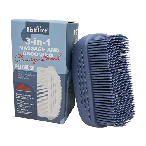 3-in-1 TPR Pet Bath Massage Brush for Dogs and Cats