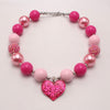 Rose Heart Bow Acrylic Beaded Dog Necklace (3Colors)