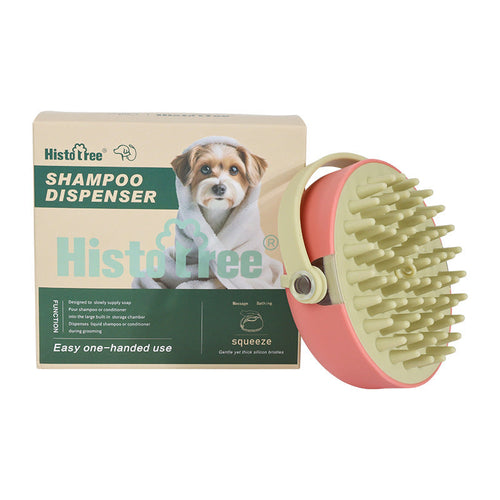 Shampoo Dispensing Pet Bath Brush for Dogs and Cats