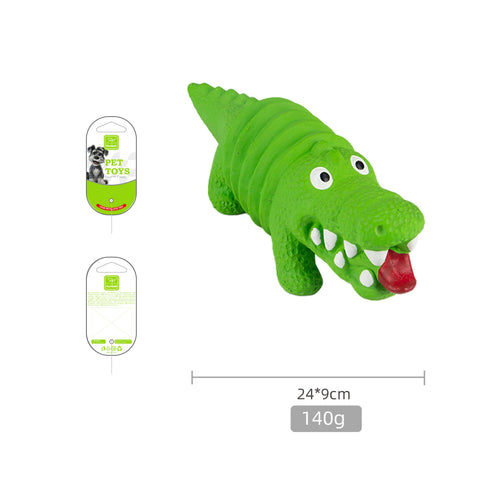 Latex Squeaky Crocodile Pet Toy