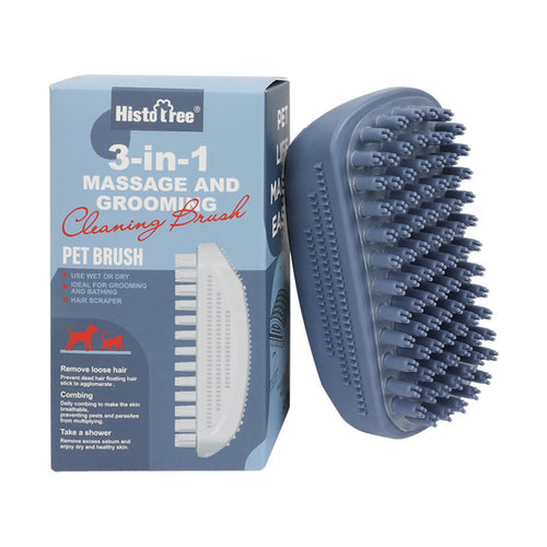 3-in-1 TPR Pet Bath Massage Brush for Dogs and Cats