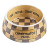 Checkered Melamine Pet Bowl · Brown+Placemat