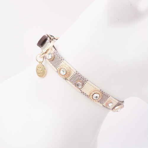 Clover Rhinestone Leather Pet Collar