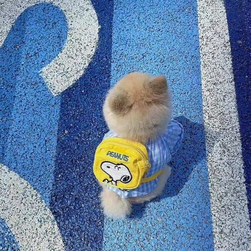 Yellow Cartoon Dog Backpack Harness Set