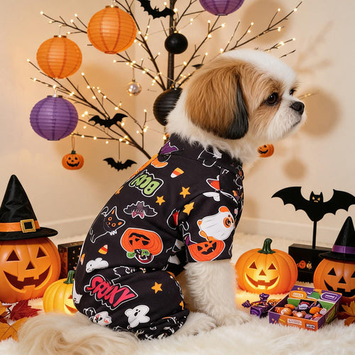 Halloween Pumpkin Ghost Four-Leg Pet Pajamas