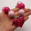 Rose Heart Bow Acrylic Beaded Dog Necklace (3Colors)