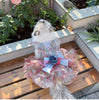 Pastel Floral Tulle Pet Dress with Detachable Gown