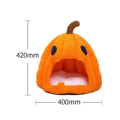 Halloween Pumpkin Pet Cave Bed