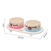 Elevated Double Pet Bowl with Stainless Steel Inserts