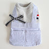 Gray Striped Pet Shirt or Dress Matching Couple Outfit