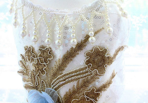 Exquisite Gold Silver Sequin Pet Gown Luxurious Dog Princess Dress