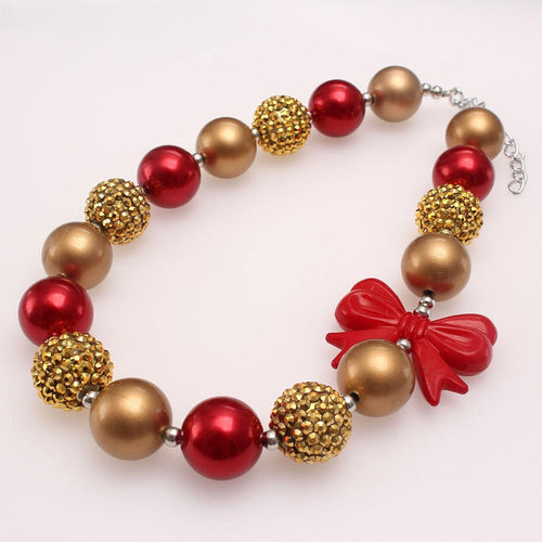 Rose Heart Bow Acrylic Beaded Dog Necklace (3Colors)