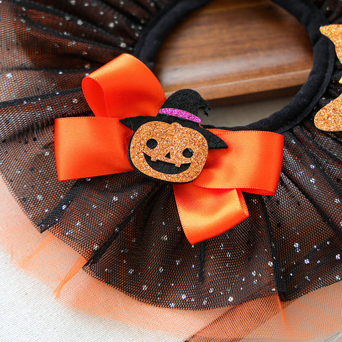Pumpkin Witch Hat Halloween Pet Ruffle Collar