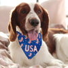 Patriotic USA Dog Bandana Reversible Independence Day Pet Scarf Collar Accessory