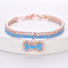 Blue Rhinestone Bone Charm Pet Necklace