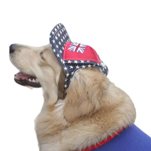 Star Print Dog Sun Hat with Ear Holes