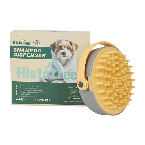 Shampoo Dispensing Pet Bath Brush for Dogs and Cats