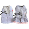 Gray Striped Pet Shirt or Dress Matching Couple Outfit