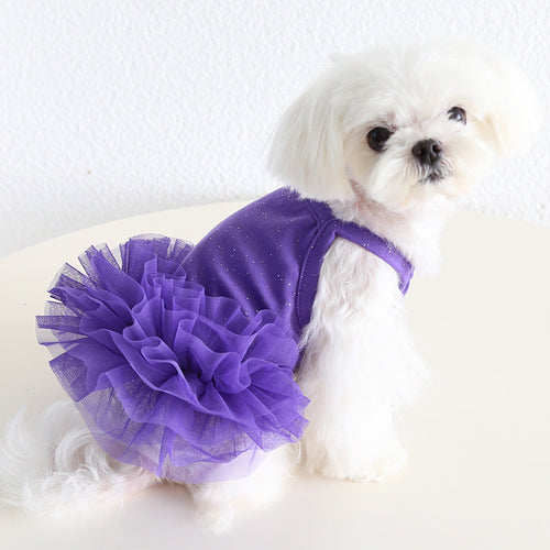 Sparkle Tutu Dog Dress Soft Ballet Puppy Princess Outfit