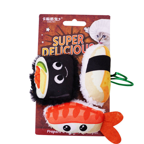 Food-Themed Catnip Plush Cat Toy 3-Pack