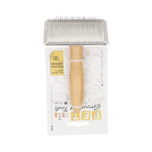 Wood Handle Slicker Brush for Dogs & Cats