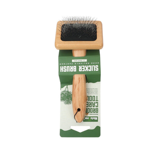 Wood Handle Slicker Brush for Dogs and Cats