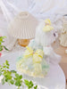 Handmade Cute Dog Dress Yellow Lace Bowknot Outfit