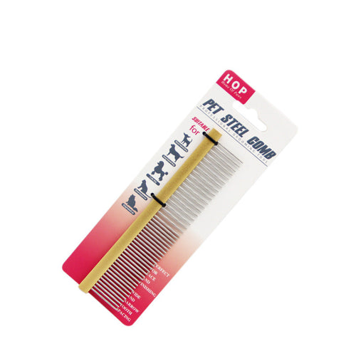 Dual-Tooth Metal Pet Grooming Comb for Dogs & Cats