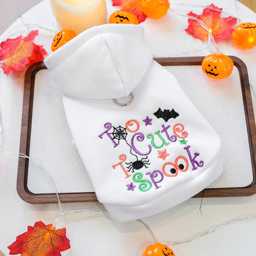 Too Cute to Spook White Halloween Pet Hoodie